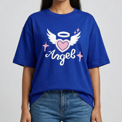 Drop shoulder T-shirt for Women (Blue)